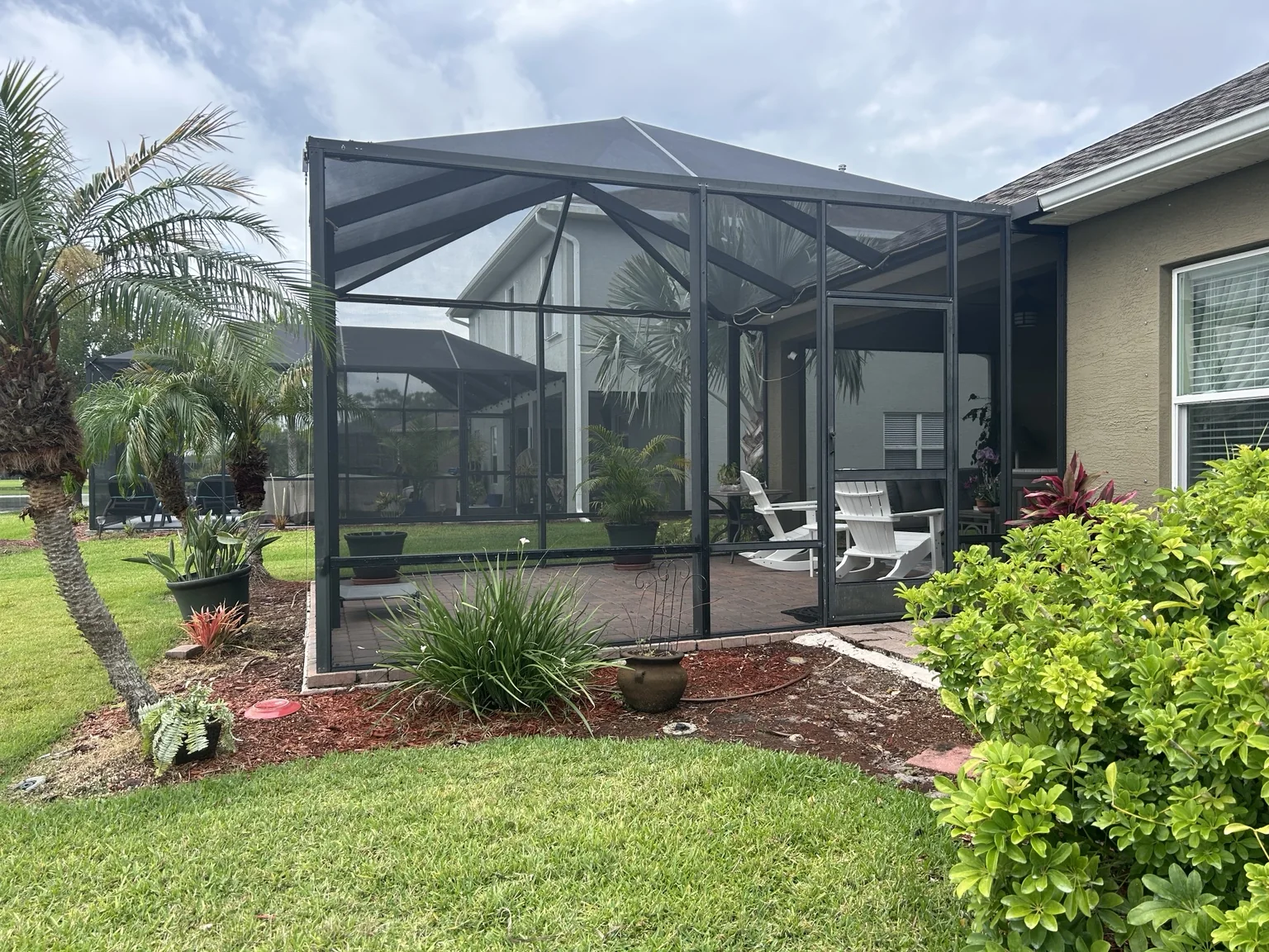 Completed black screened enclosure